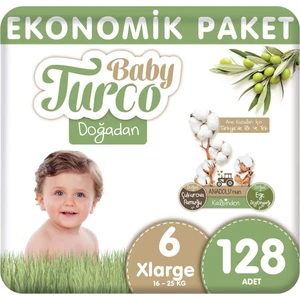 Baby Turco Doğadan Bebek Bezi Xlarge 6 Numara 32X4 128Adet.