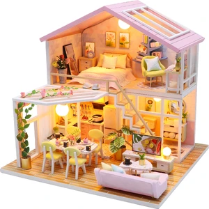 Dollhouse Minyatür Dıy Ahşap Dollhouse Kit, LED Işık (Yurt Dışından)