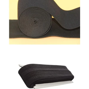 Siyah Lastik 1.5 cm Yassı Bel Paça Lastik Maske Lastiği