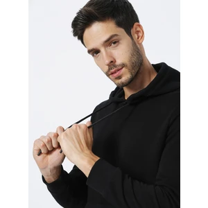 E-Hurindi Kapüşonlu Siyah Erkek Sweatshirt