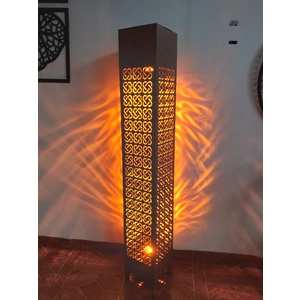 Öykü Dekor Ahşap Ev Dekorasyonu Gece Aydınlatması Gece Lambası LED Işıklı Lambader 100CM