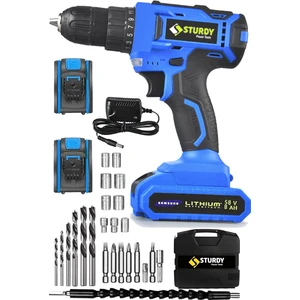 58VF 8mah New Model  Çift Akülü Vidalama New Technology Şarjlı Matkap Seti 27 Parçalı