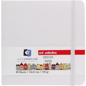 Alex Schoeller Art Collection Sketch Book Sert Kapak Eskiz Çizim Defteri 80 Yaprak 140 gr 12 x 12 cm Beyaz