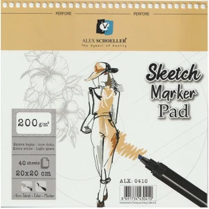 Alex Schoeller Spiralli Sketch Marker Defteri Pad 200 gr 40 Yaprak 20 x 20 cm