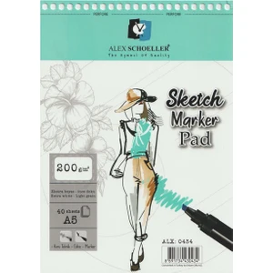 Alex Schoeller Spiralli Sketch Marker Defteri Pad 200 gr A5 40 Yaprak