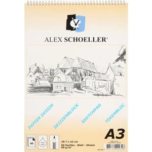 Alex Schoeller Spiralli Eskiz Çizim Defteri 90 gr A3 60 Yaprak