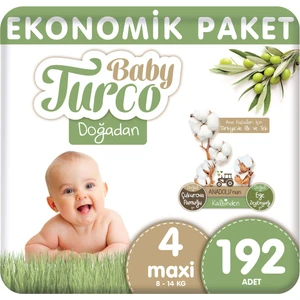 Baby Turco Doğadan Bebek Bezi Ekonomik Maxi 4 Numara 192