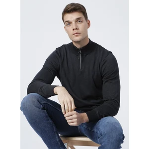 Rocco Bato Yaka Basic Düz Antrasit Melanj Erkek Kazak