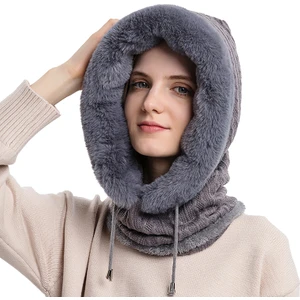 Kadın Sıcak Kabarık Eşarp Şapka H012 (Yurt Dışından)