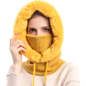 Kadın Sıcak Kabarık Eşarp Şapka H012 (Yurt Dışından)