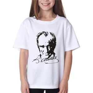 Tahtakale Marketi Çocuk Atatürk Tişört Siyah Atatürk Baskılı T-Shirt