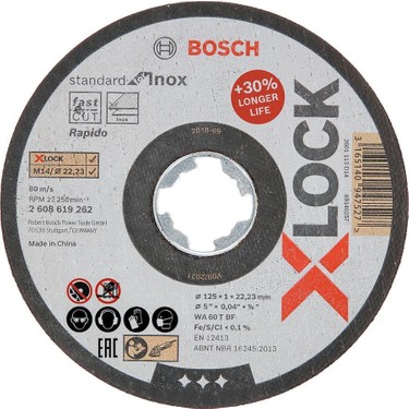 Bosch - X-Lock - 125*1,0 mm Standard Seri Düz Inox Fiyatı