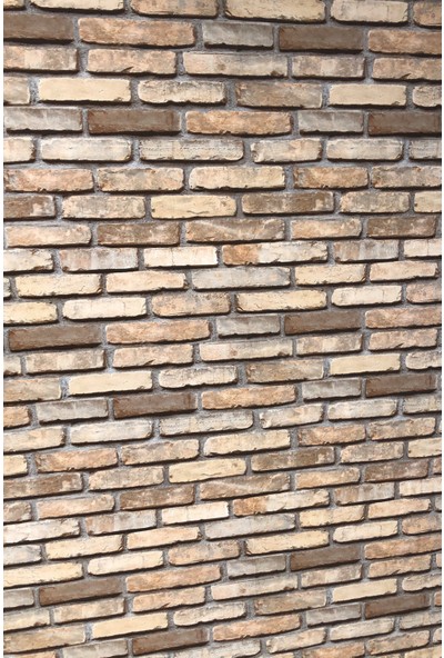 BienHome Bien Duvar Kağıtları 5331 Açık Hardal Taş Tuğla Desen Kağıdı 5,30 M²