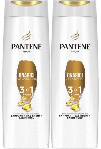 Pantene Şampuan 3'ü 1 Arada Onarıcı Koruyucu 400 ml x 2 Adet