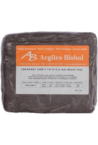 Bisbal Argiles Bisbal Creapast Gsm F Ch 0-0,5 mm Black Clay Model Kil 5 kg