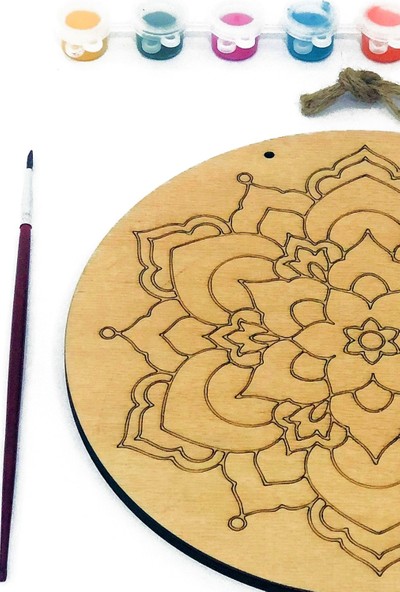 Art İnside Ahşap Boyama Tuval Seti Çiçek Mandala Temalı Hediye Hobi Kiti