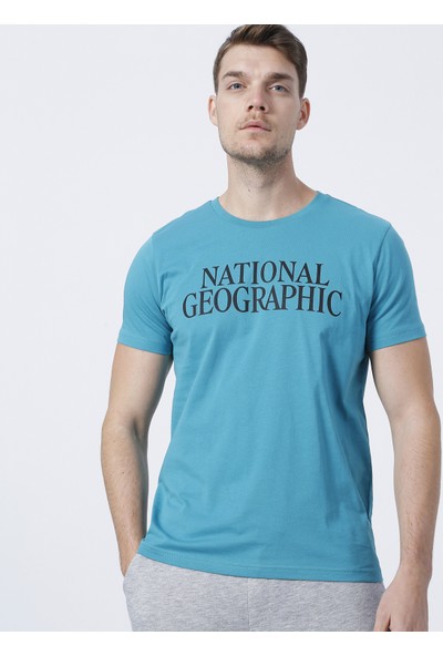 National Geographic ASGARD Bisiklet Yaka Standart Kalıp Baskılı Yeşil Erkek T-Shirt