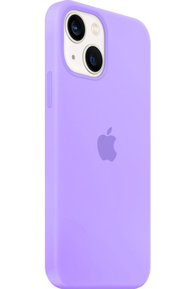 Abk Fashion Apple iPhone 13 Logolu Kılıf Lansman Silikon Kılıf - Lila
