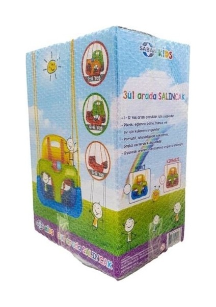 Çocuk Bebek Salıncağı Salıncak Emniyet Kemerli Sarı Kırmızı