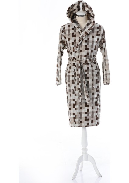 Hawai Mosaico Kadife Kapüşonlu Bornoz Xl Beden