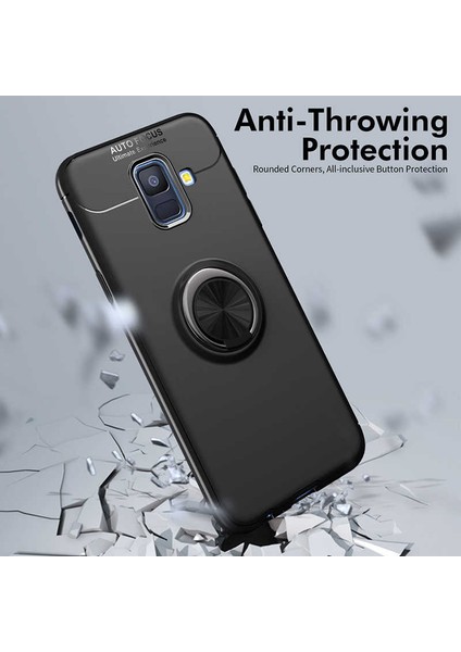 Samsung Galaxy J6 (SM-J600F) Yüzüklü Manyetik Ravel Kılıf Siyah indirimleri