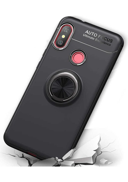 Xiaomi Redmi Note 6 Pro Yüzüklü Manyetik Ravel Kılıf Kırmızı fiyatları