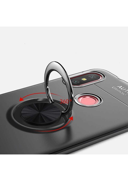 Xiaomi Redmi Note 6 Pro Yüzüklü Manyetik Ravel Kılıf Kırmızı modelleri