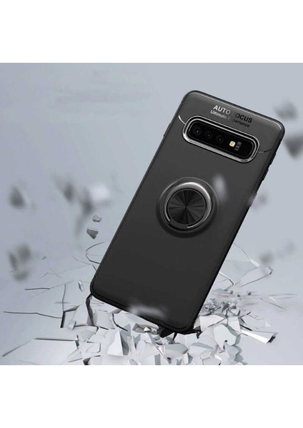 Samsung Galaxy S10 Plus Yüzüklü Manyetik Ravel Kılıf Mavi fırsatları