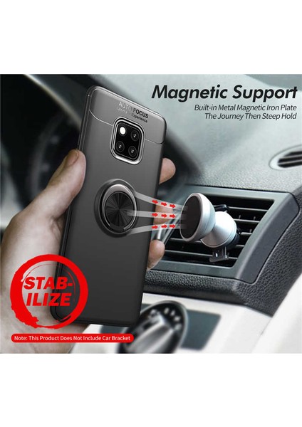 Huawei Mate 20 Pro Yüzüklü Manyetik Ravel Kılıf Mavi fiyatları