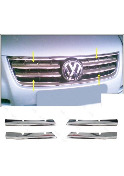 Vw Touareg Krom Ön Panjur 4 Prç. 2003-2007 Arası P. Çelik