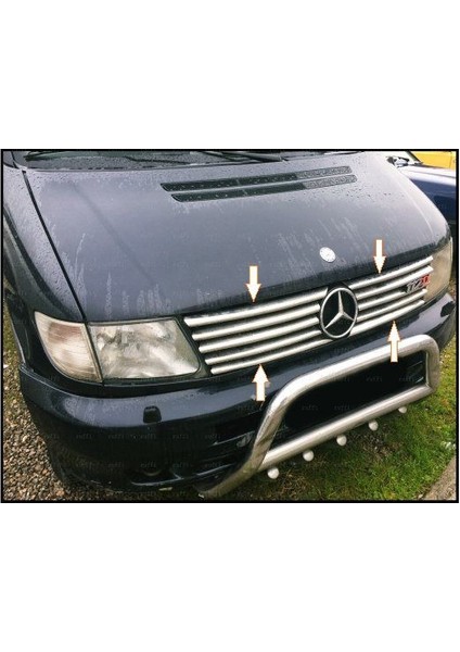 Mercedes Vito W638 Krom Ön Panjur 10 Prç. 1999-2004 P. Çelik fiyatları