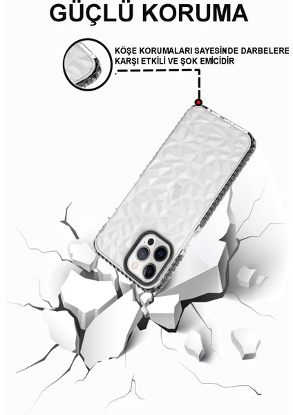 Samsung Galaxy A72 Kapak Prizma Darbe Emici Arkası Şeffaf Silikon Kılıf - Beyaz modelleri