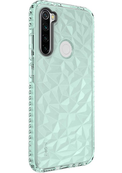 Xiaomi Note 8 Kapak Prizma Darbe Emici Arkası Şeffaf Silikon Kılıf - Yeşil
