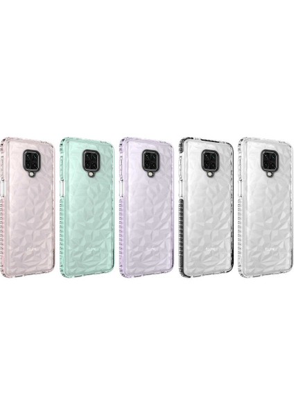 Case World Xiaomi Note 9 Pro Kapak Prizma Darbe Emici Arkası Şeffaf Silikon Kılıf - Beyaz