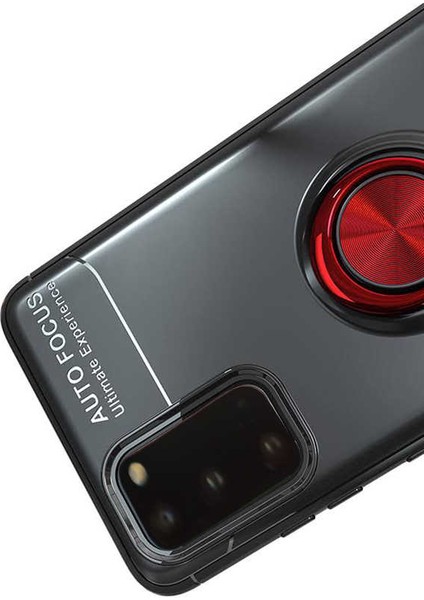 Samsung Galaxy S20 Plus Yüzüklü Manyetik Ravel Kılıf Nano Ekran Koruyucu Full Setmavi