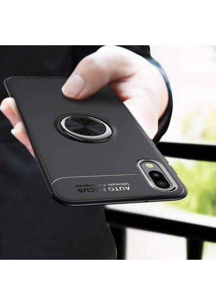 Samsung Galaxy M10 Yüzüklü Manyetik Ravel Kılıf Nano Ekran Koruyucu Full Setmavi fırsatları