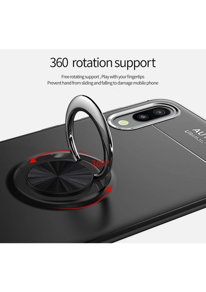 Samsung Galaxy M10 Yüzüklü Manyetik Ravel Kılıf Nano Ekran Koruyucu Full Setmavi indirimleri