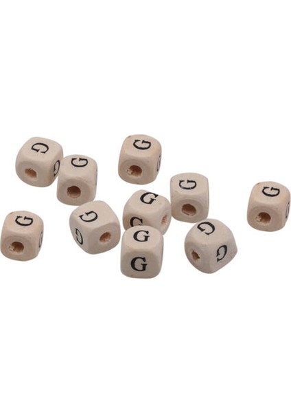 5 Adet Ahşap Harf Boncuk G