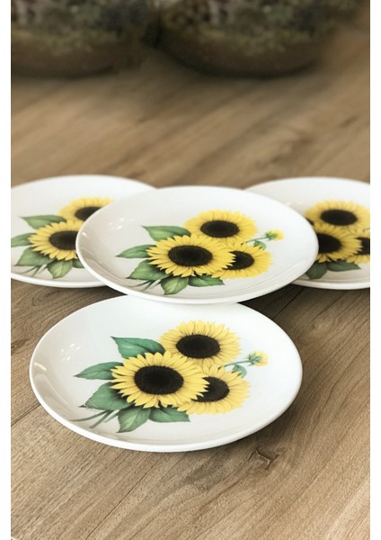 Ayçiçeği Desen 4 Parça Pasta Tabağı fiyatları