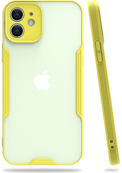 iPhone 12 Mini Kılıf Platin Matte Silikon Arka Kapak Sarı