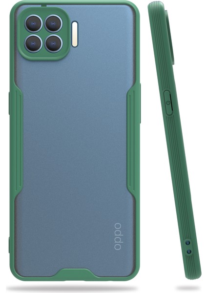 Oppo Reno4 Lite Kılıf Platin Matte Silikon Arka Kapak Koyu Yeşil