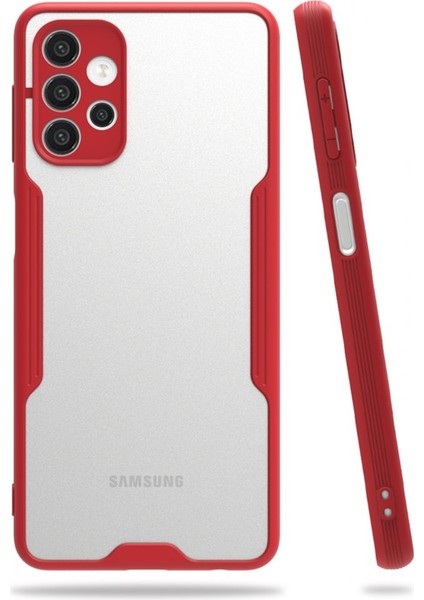 Samsung Galaxy A52 (A525) Kılıf Platin Matte Silikon Arka Kapak Kırmızı