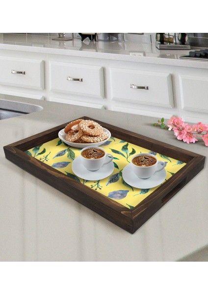 Gift Yapraklar Tasarımlı Doğal Ahşap Tepsi-4 fiyatları