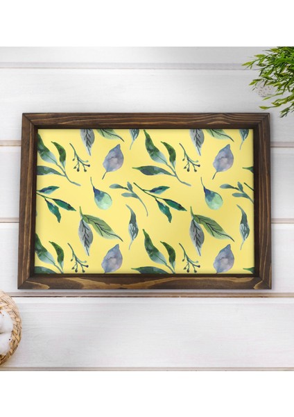 Gift Yapraklar Tasarımlı Doğal Ahşap Tepsi-4 modelleri