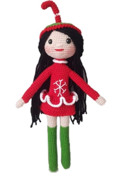 Yılbaşı Kızı Amigurumi Organik Oyuncak