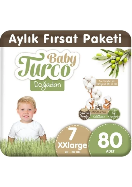 Baby Turco Doğadan Bebek Bezi 7 Numara Xxlarge 80'li