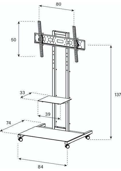 Pr 2000S B-Hblk Lcd&led Televizyon Fuar Teşhir Sunum Sehpası Standı