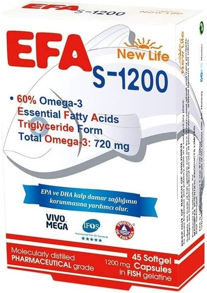 New Life Efa S-1200 Omega3 45 Kapsül