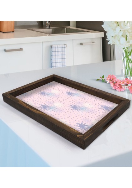 Gift Modern Art Tasarımlı Doğal Ahşap Tepsi-6