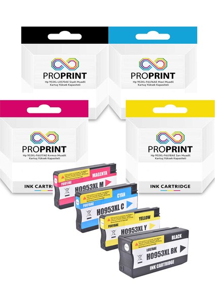 7740-8209 1.600 Sayfa Kartuş Seti Yüksek Kapasiteli 953XL-F6U18AE-2